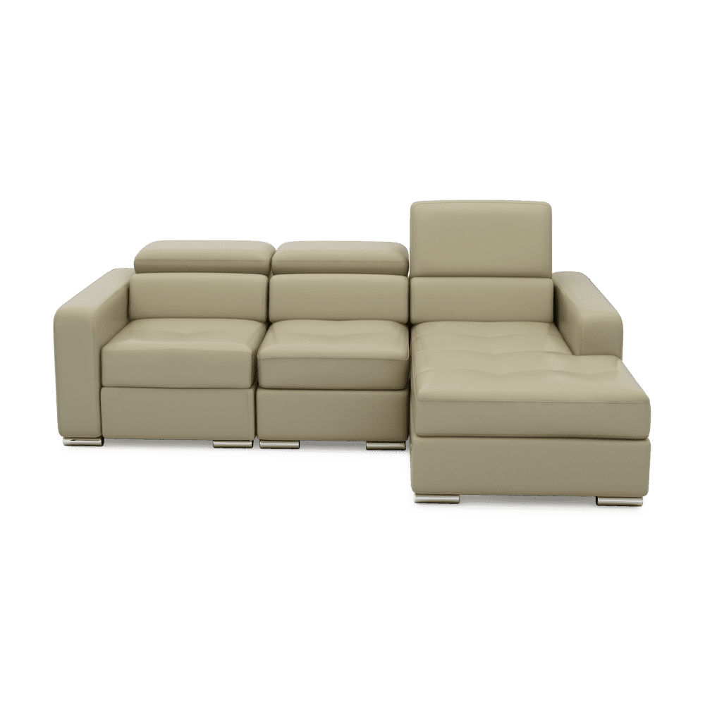 KELBY – Modular Leather Sofa with Extendable Seat & Motorised Incliner (L-Shaped)