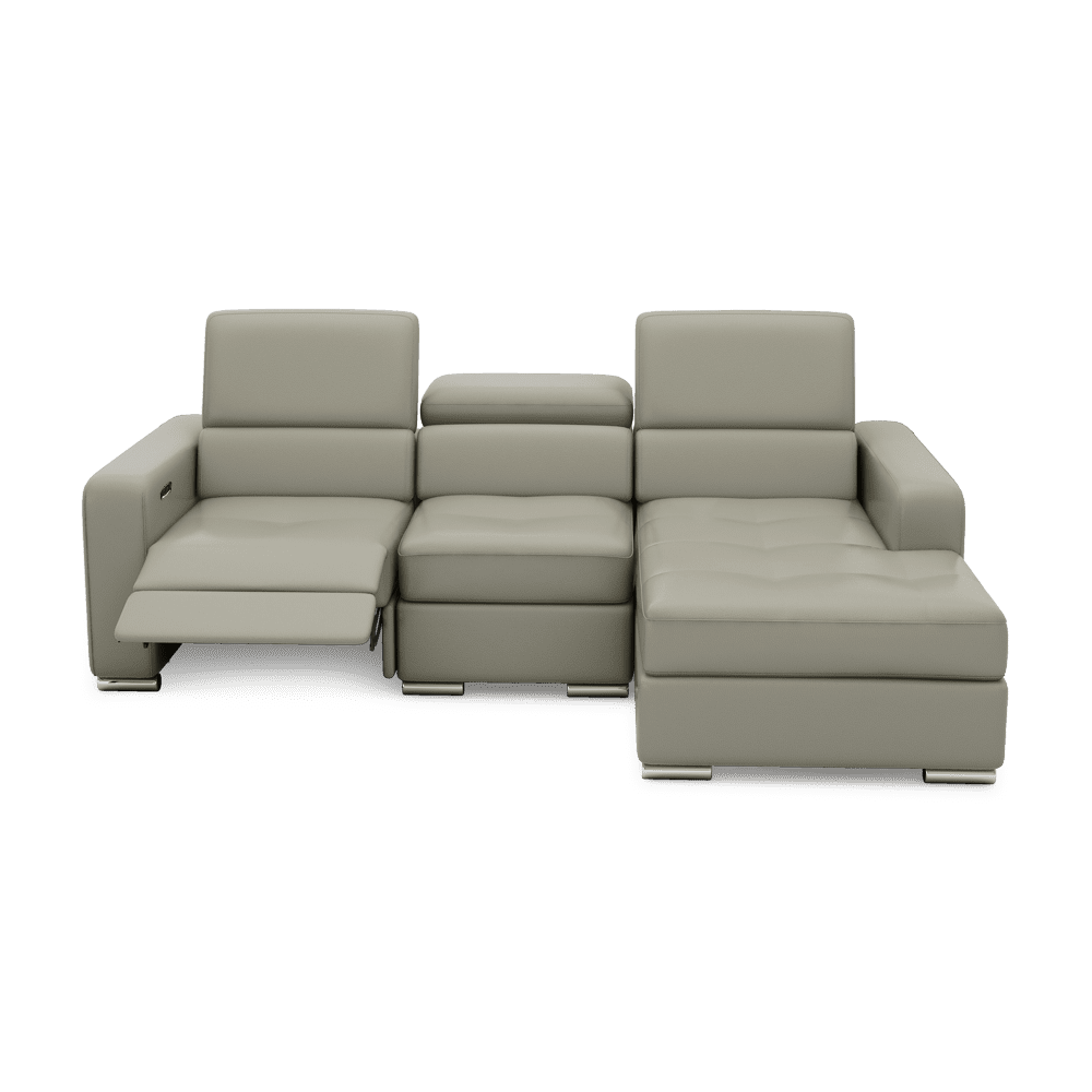 KELBY – Modular Leather Sofa with Extendable Seat & Motorised Incliner (L-Shaped)
