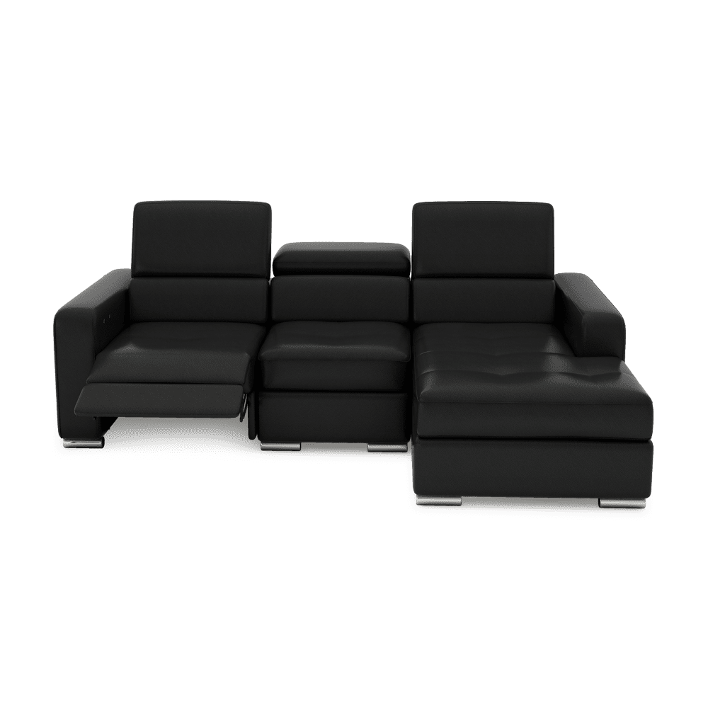 KELBY – Modular Leather Sofa with Extendable Seat & Motorised Incliner (L-Shaped)