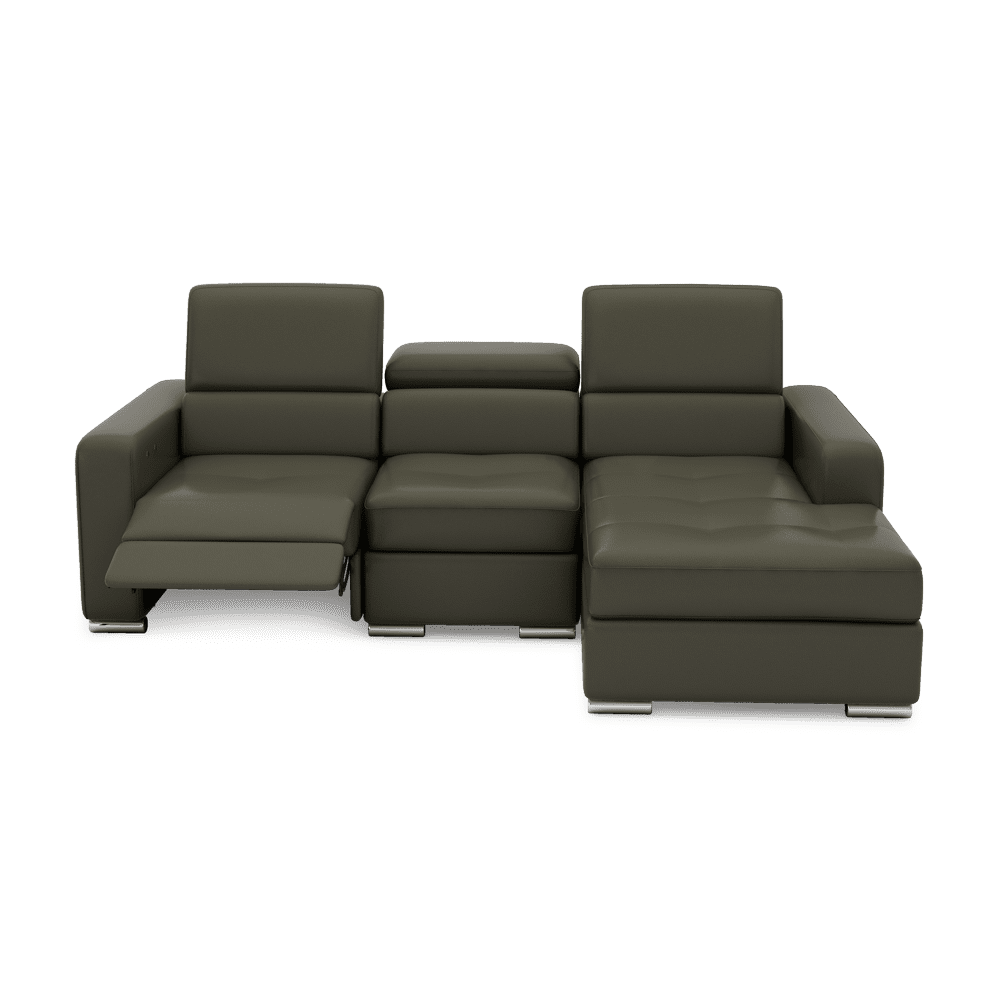 KELBY – Modular Leather Sofa with Extendable Seat & Motorised Incliner (L-Shaped)