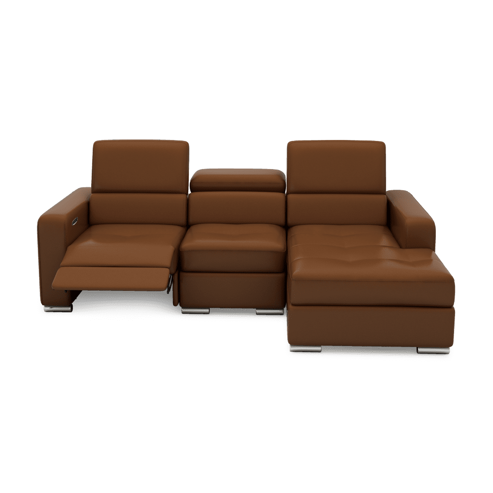 KELBY – Modular Leather Sofa with Extendable Seat & Motorised Incliner (L-Shaped)