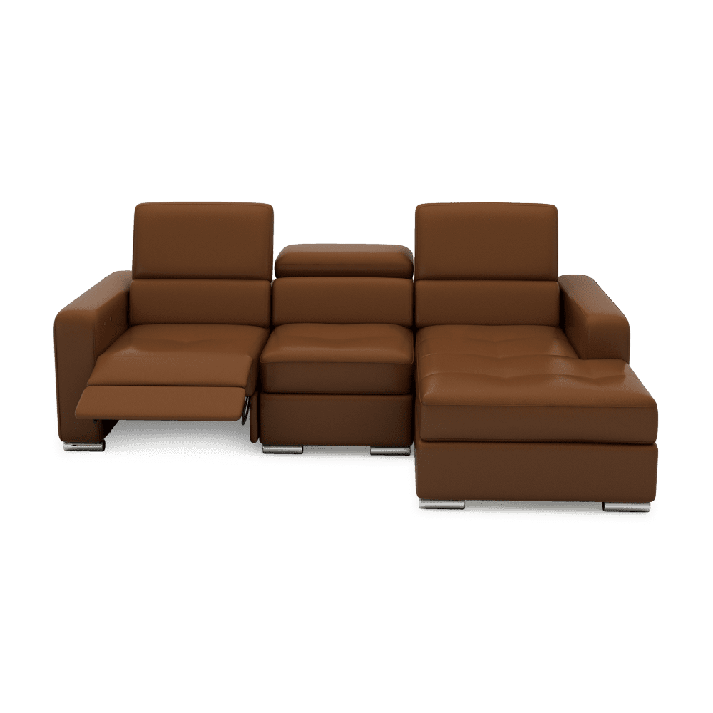 KELBY – Modular Leather Sofa with Extendable Seat & Motorised Incliner (L-Shaped)