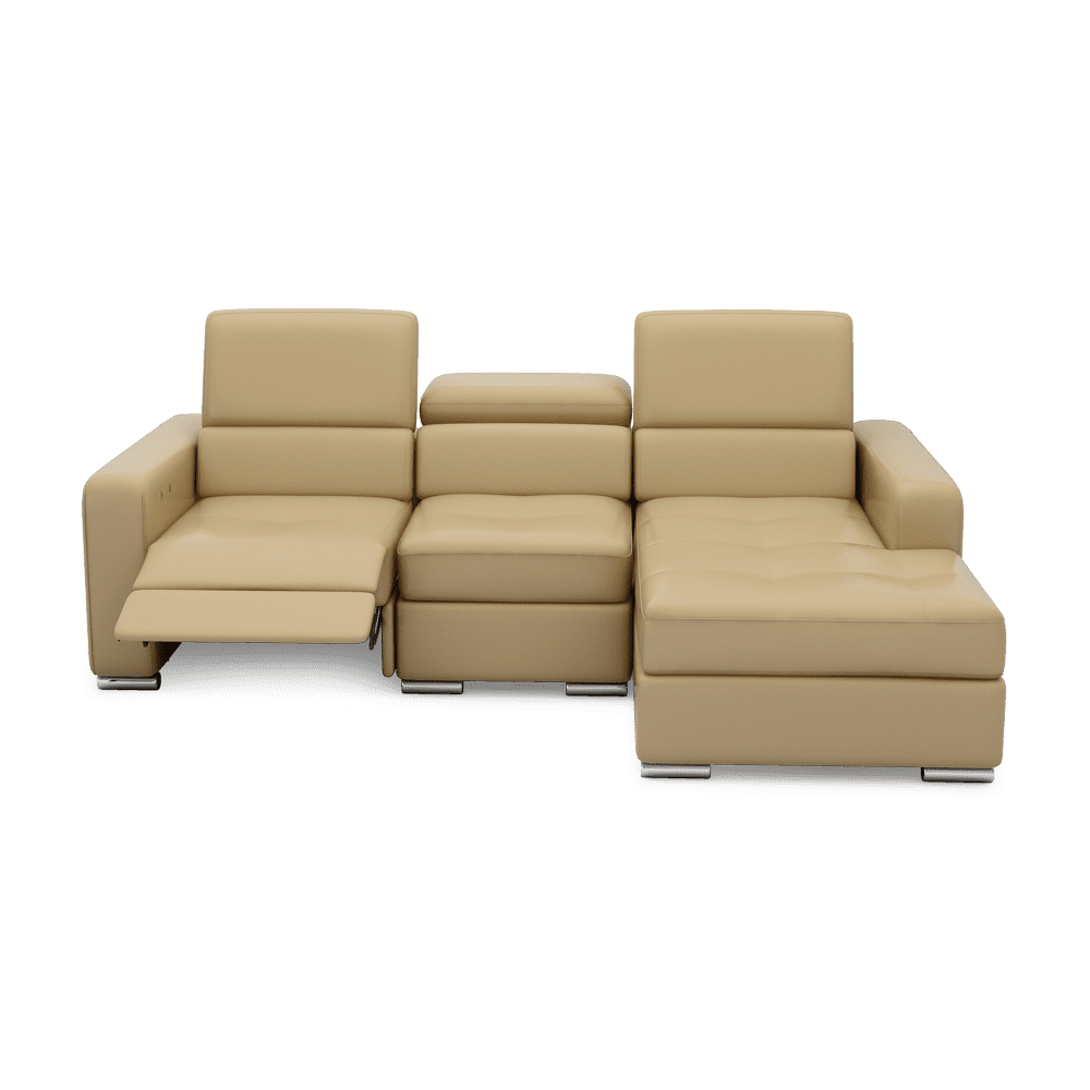 KELBY – Modular Leather Sofa with Extendable Seat & Motorised Incliner (L-Shaped)