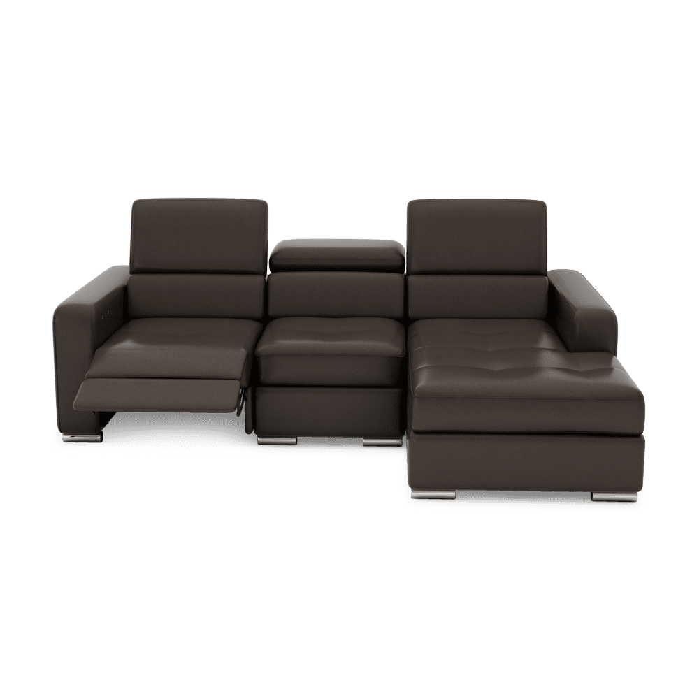KELBY – Modular Leather Sofa with Extendable Seat & Motorised Incliner (L-Shaped)