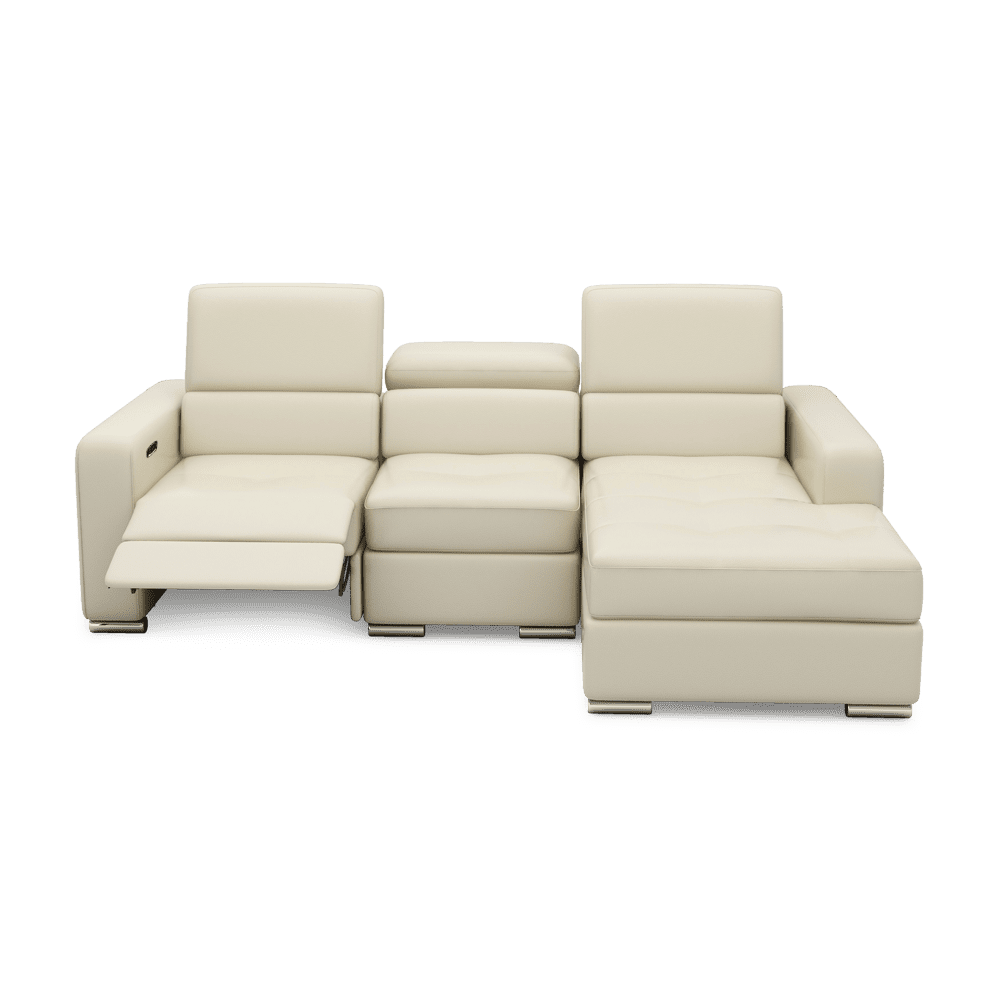 KELBY – Modular Leather Sofa with Extendable Seat & Motorised Incliner (L-Shaped)