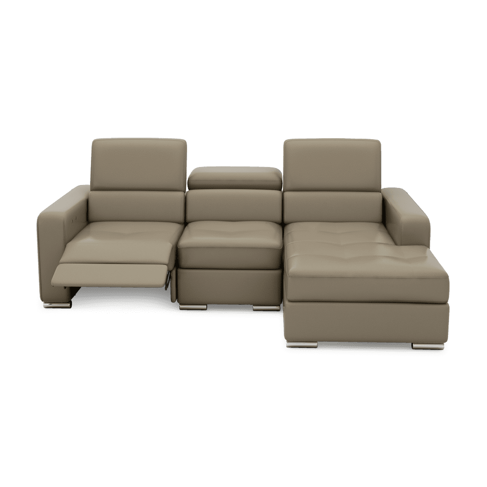 KELBY – Modular Leather Sofa with Extendable Seat & Motorised Incliner (L-Shaped)