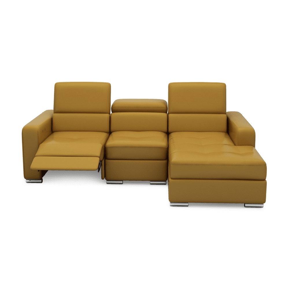 KELBY – Modular Leather Sofa with Extendable Seat & Motorised Incliner (L-Shaped)
