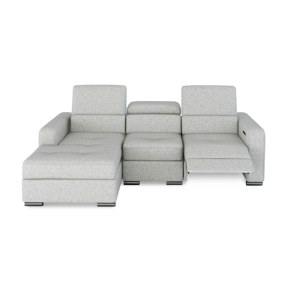 KELBY – Modular Leather Sofa with Extendable Seat & Motorised Incliner (L-Shaped)