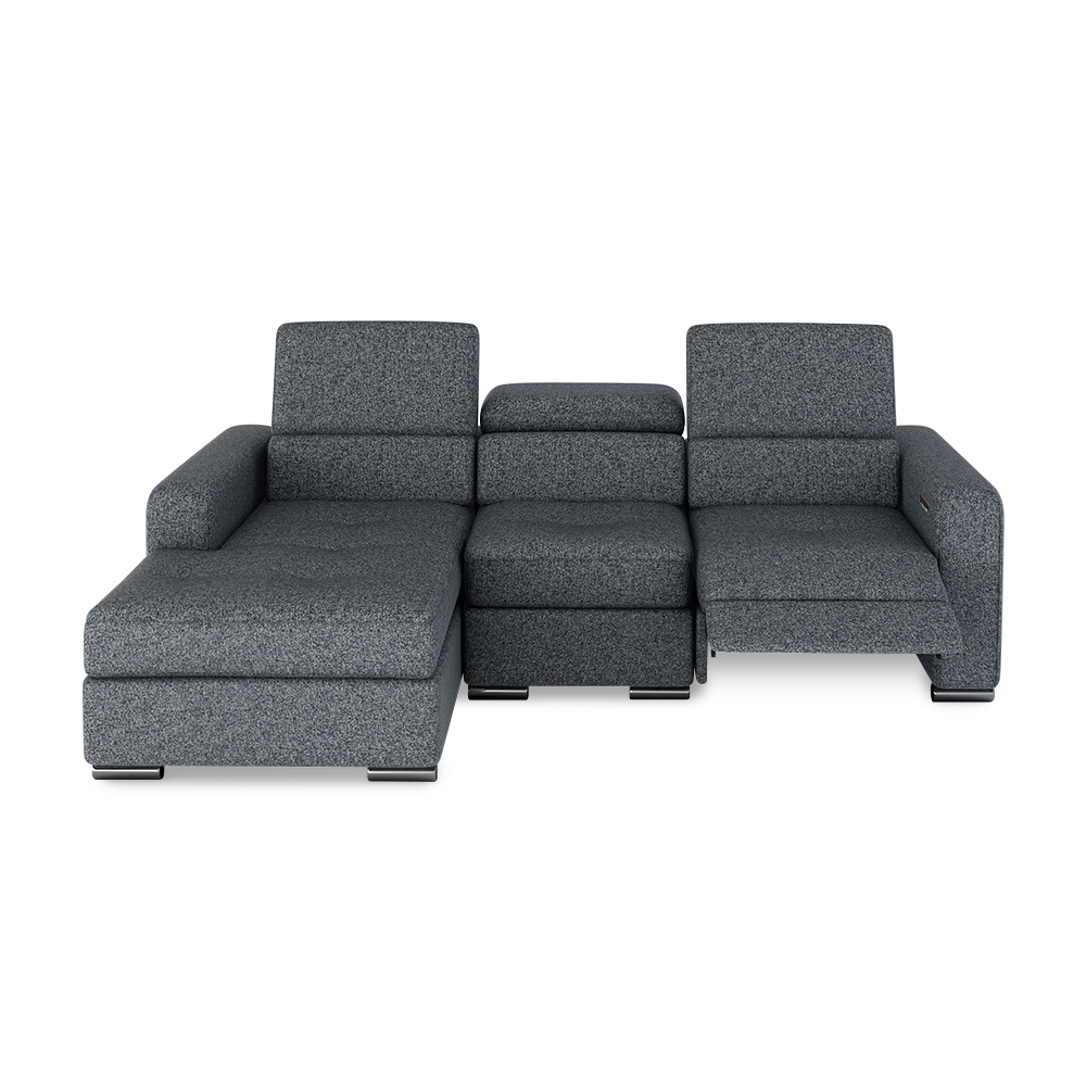 KELBY – Modular Leather Sofa with Extendable Seat & Motorised Incliner (L-Shaped)