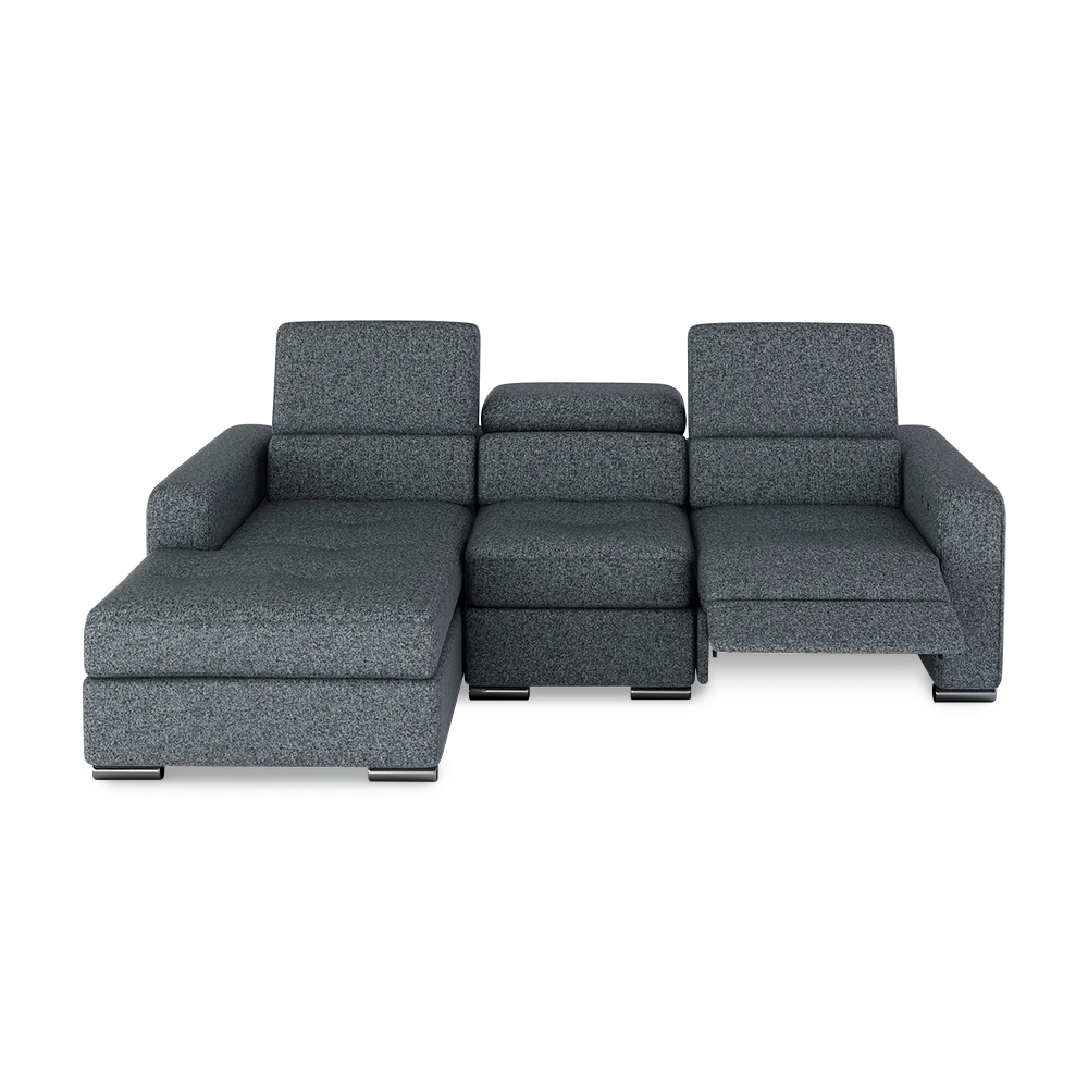 KELBY – Modular Leather Sofa with Extendable Seat & Motorised Incliner (L-Shaped)