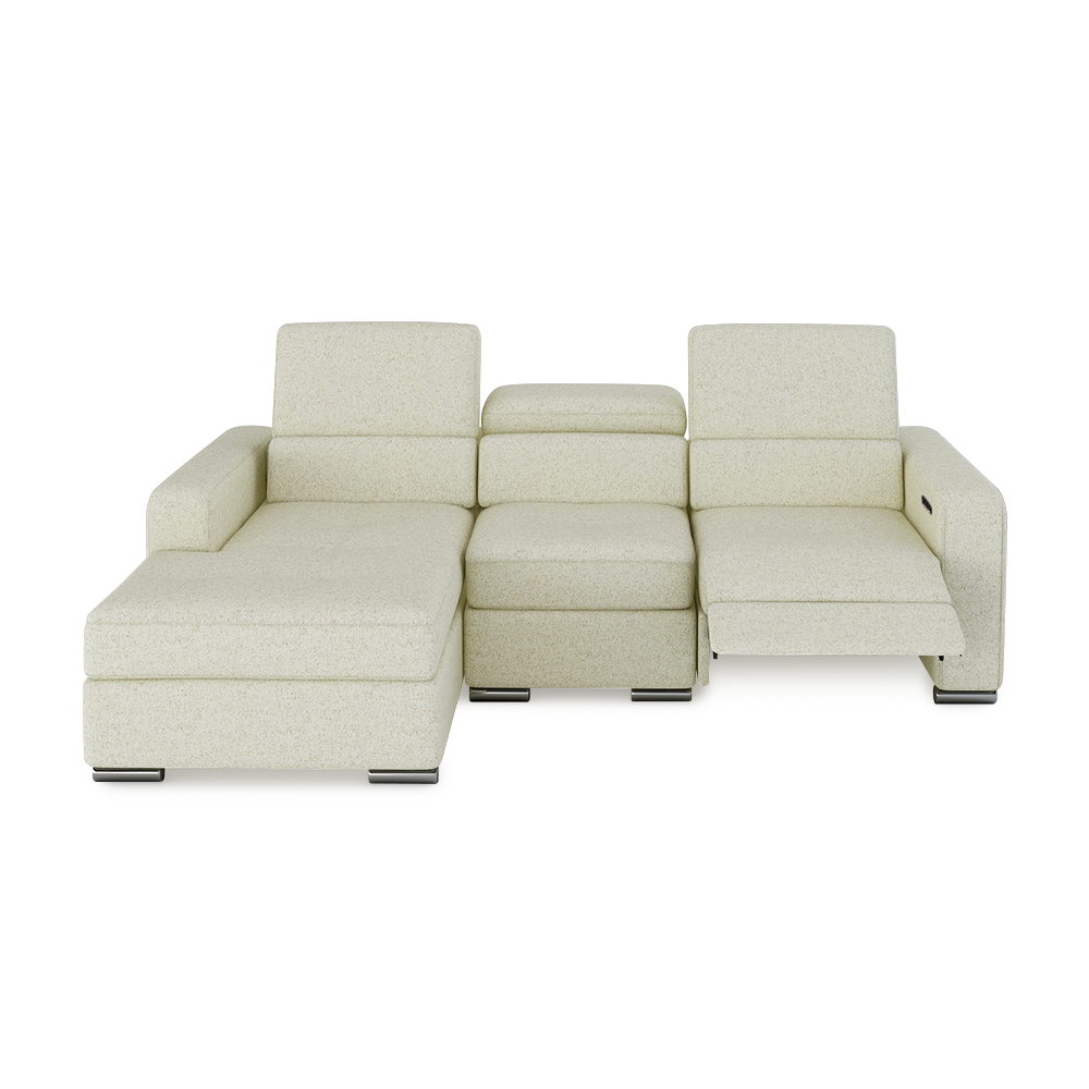 KELBY – Modular Leather Sofa with Extendable Seat & Motorised Incliner (L-Shaped)