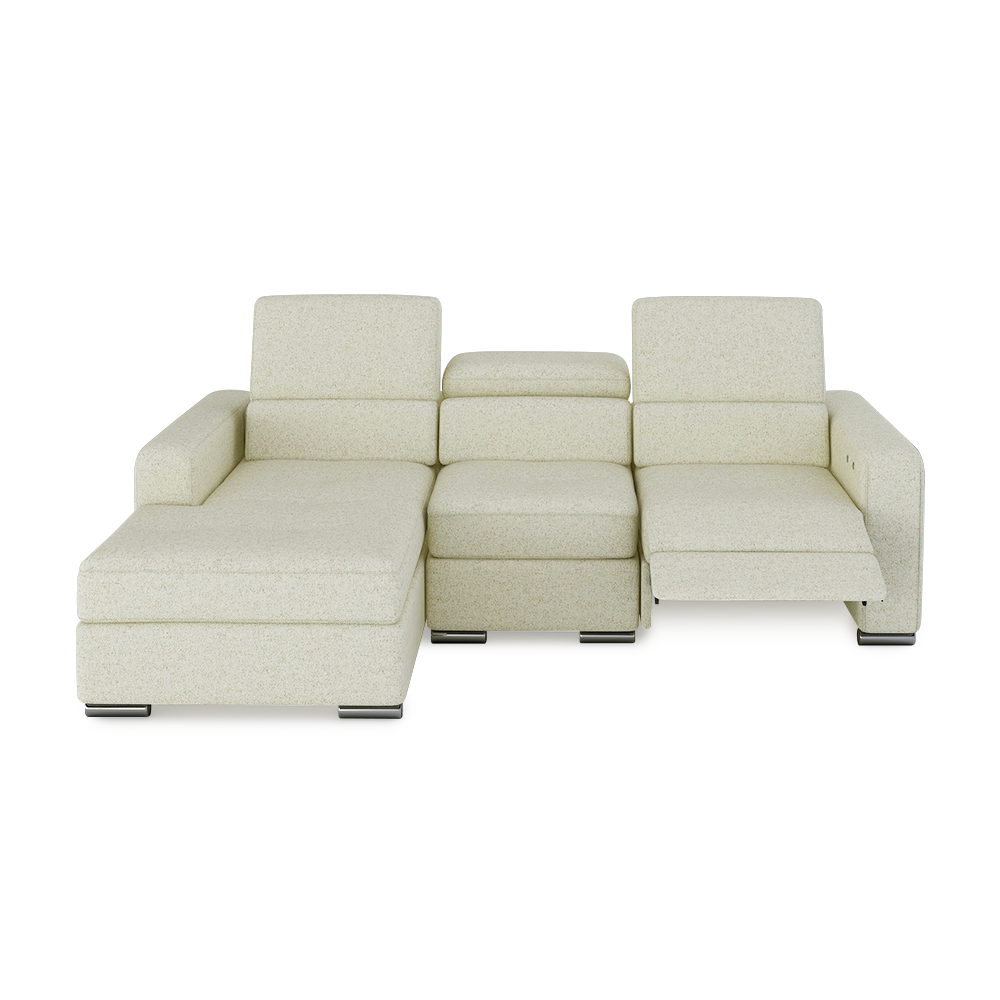 KELBY – Modular Leather Sofa with Extendable Seat & Motorised Incliner (L-Shaped)