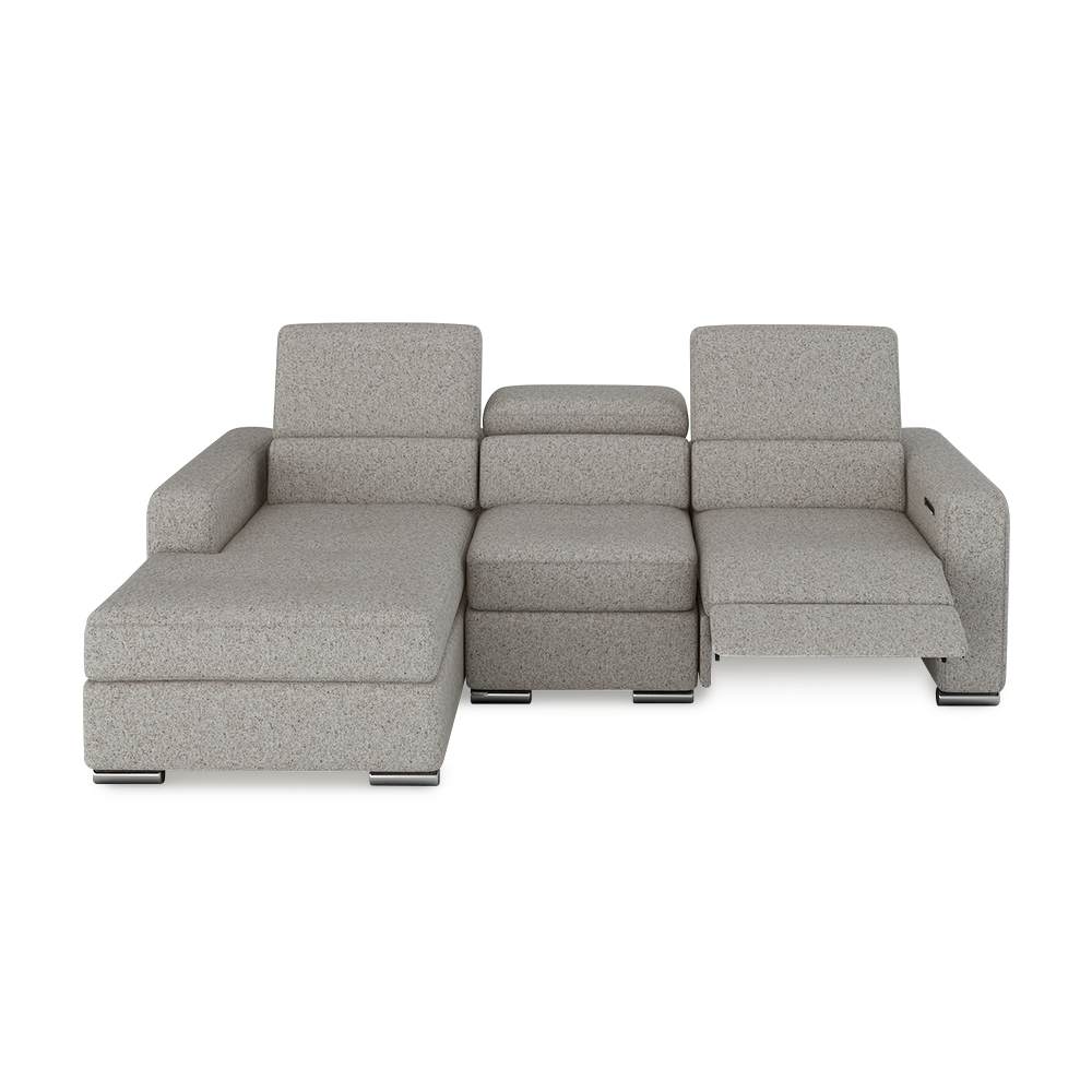 KELBY – Modular Leather Sofa with Extendable Seat & Motorised Incliner (L-Shaped)