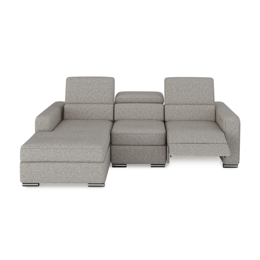 KELBY – Modular Leather Sofa with Extendable Seat & Motorised Incliner (L-Shaped)