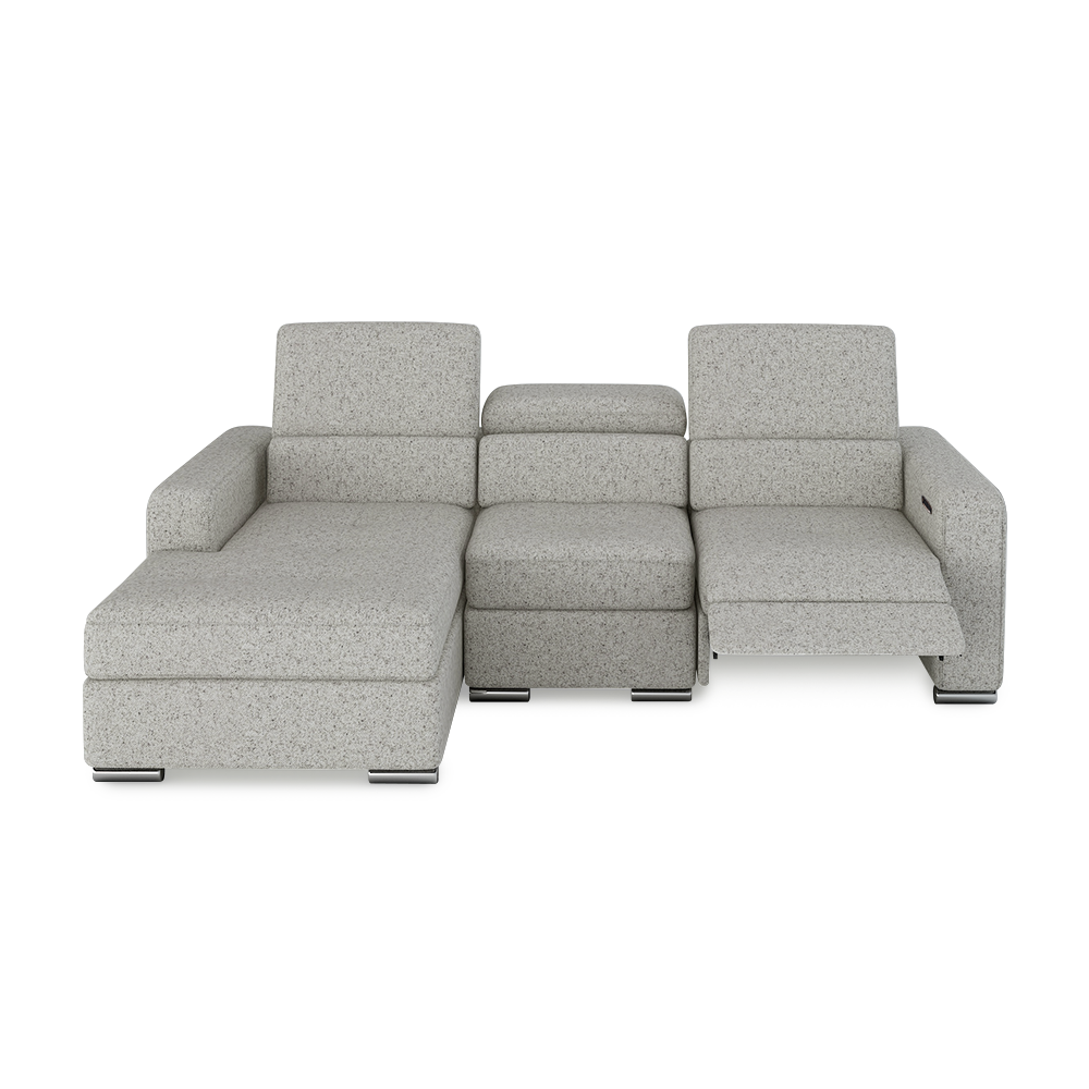 KELBY – Modular Leather Sofa with Extendable Seat & Motorised Incliner (L-Shaped)