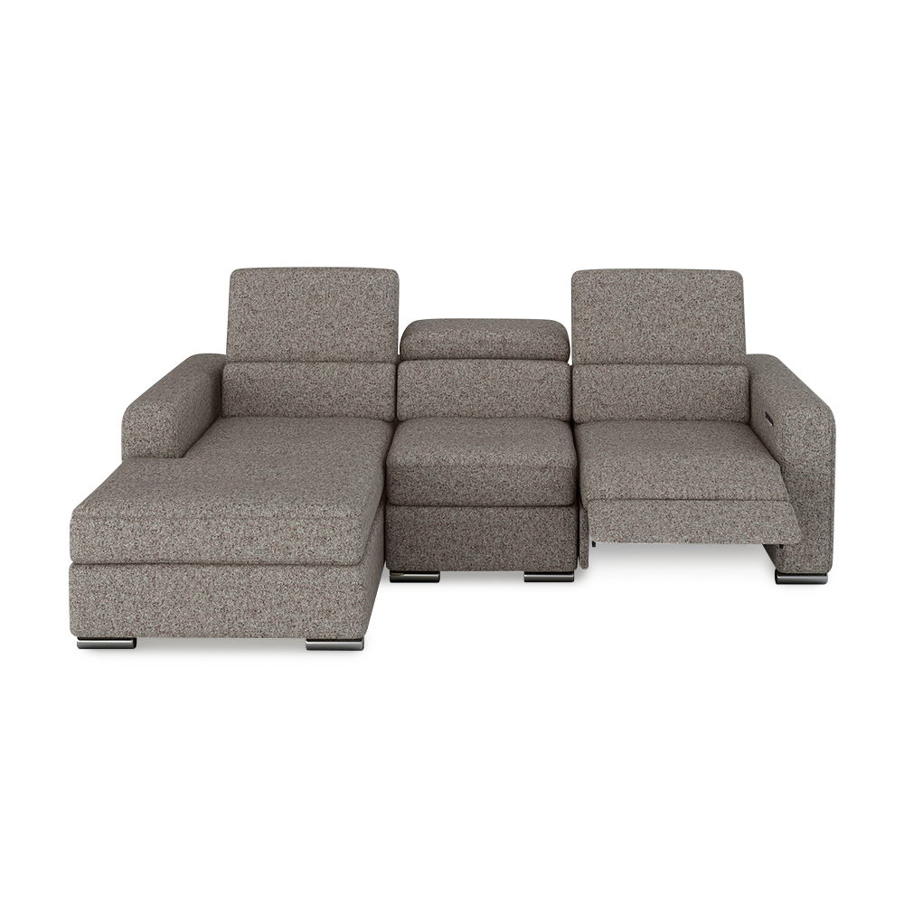 KELBY – Modular Leather Sofa with Extendable Seat & Motorised Incliner (L-Shaped)
