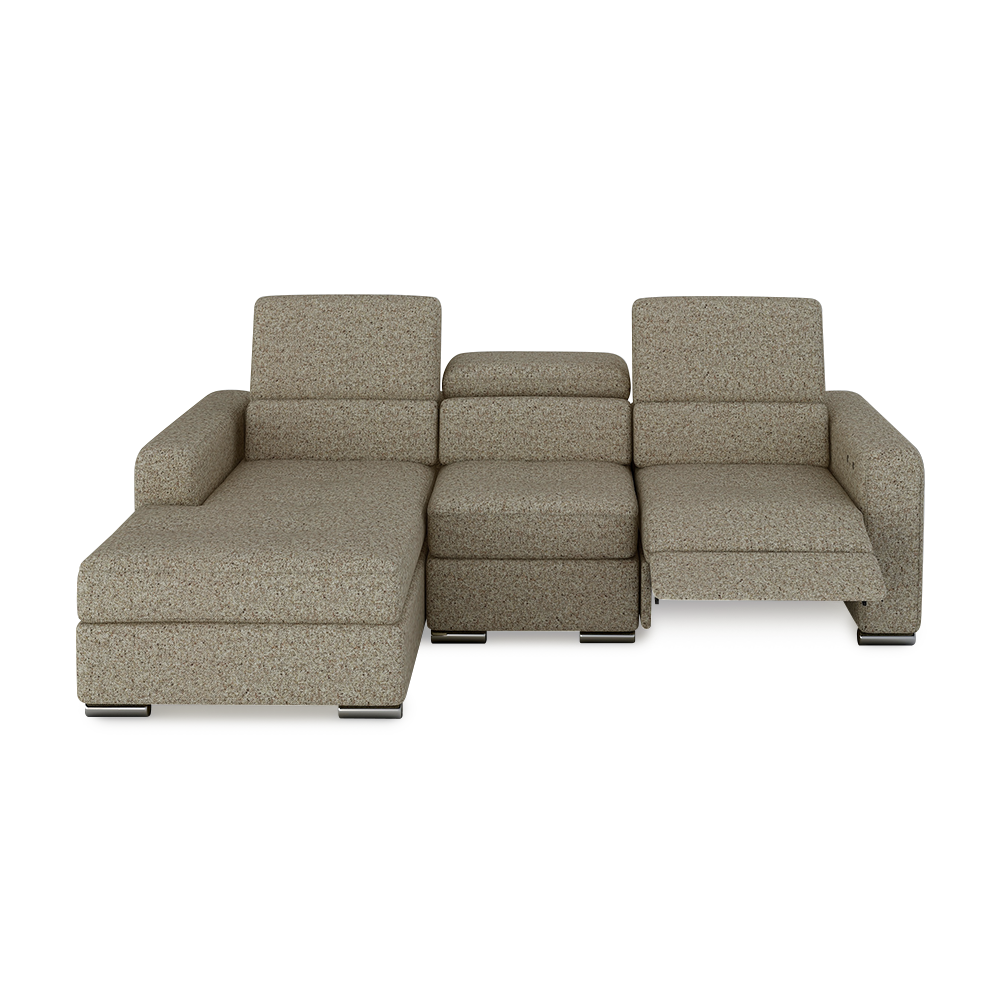KELBY – Modular Leather Sofa with Extendable Seat & Motorised Incliner (L-Shaped)