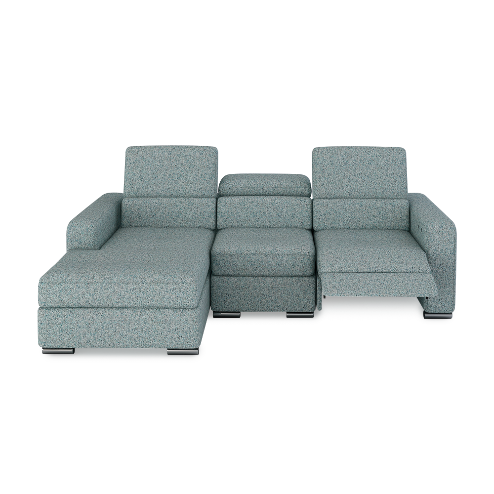KELBY – Modular Leather Sofa with Extendable Seat & Motorised Incliner (L-Shaped)