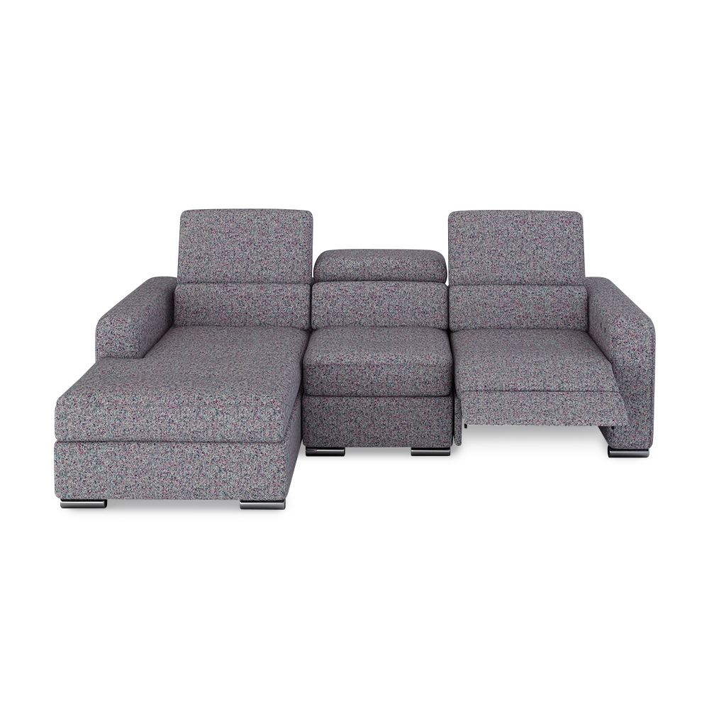KELBY – Modular Leather Sofa with Extendable Seat & Motorised Incliner (L-Shaped)