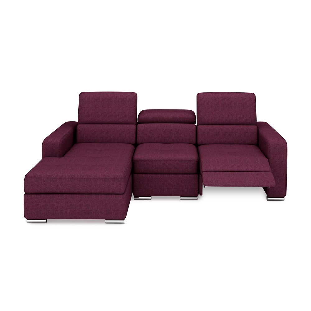 KELBY – Modular Leather Sofa with Extendable Seat & Motorised Incliner (L-Shaped)