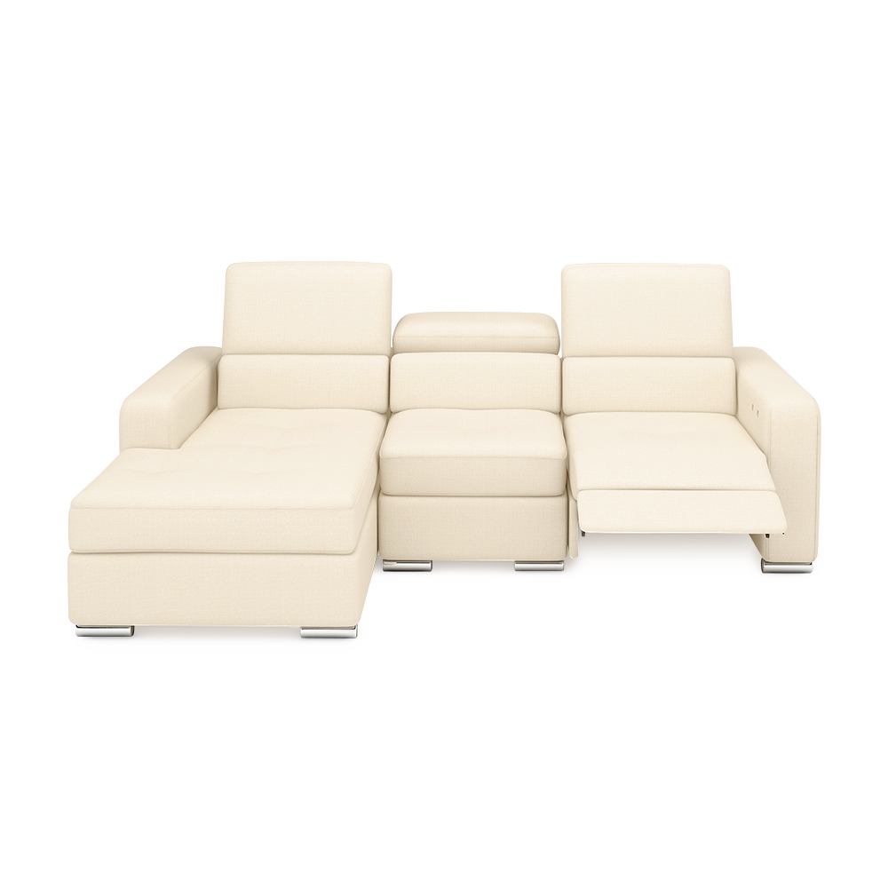 KELBY – Modular Leather Sofa with Extendable Seat & Motorised Incliner (L-Shaped)