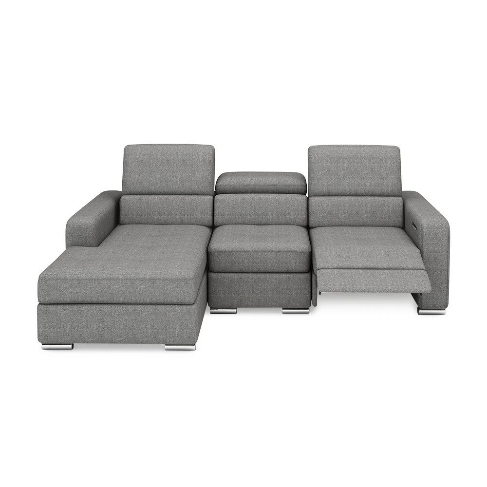KELBY – Modular Leather Sofa with Extendable Seat & Motorised Incliner (L-Shaped)