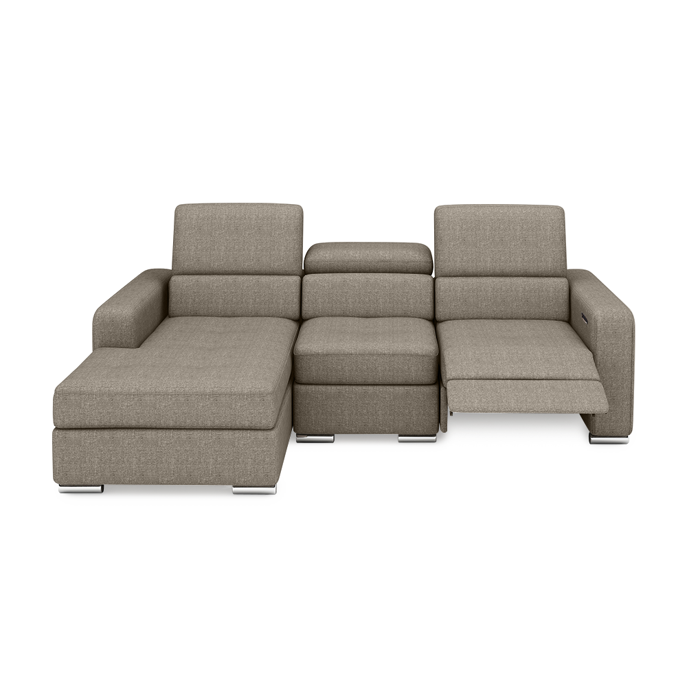 KELBY – Modular Leather Sofa with Extendable Seat & Motorised Incliner (L-Shaped)