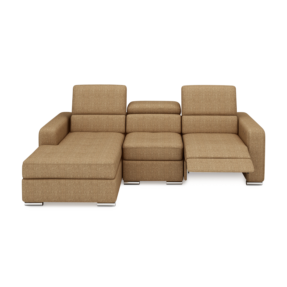 KELBY – Modular Leather Sofa with Extendable Seat & Motorised Incliner (L-Shaped)
