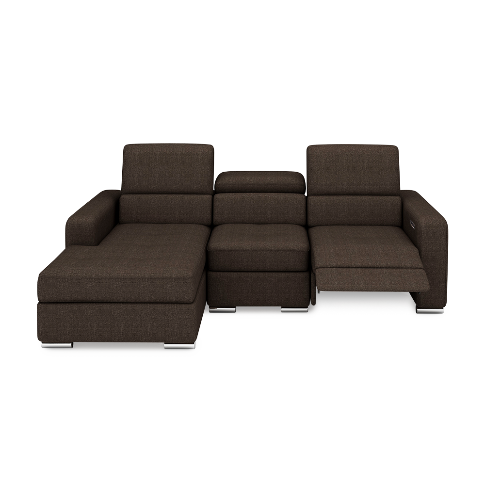 KELBY – Modular Leather Sofa with Extendable Seat & Motorised Incliner (L-Shaped)