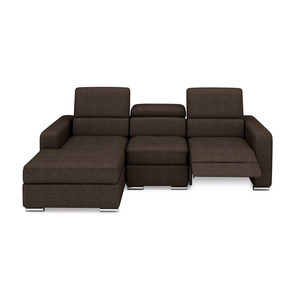 KELBY – Modular Leather Sofa with Extendable Seat & Motorised Incliner (L-Shaped)