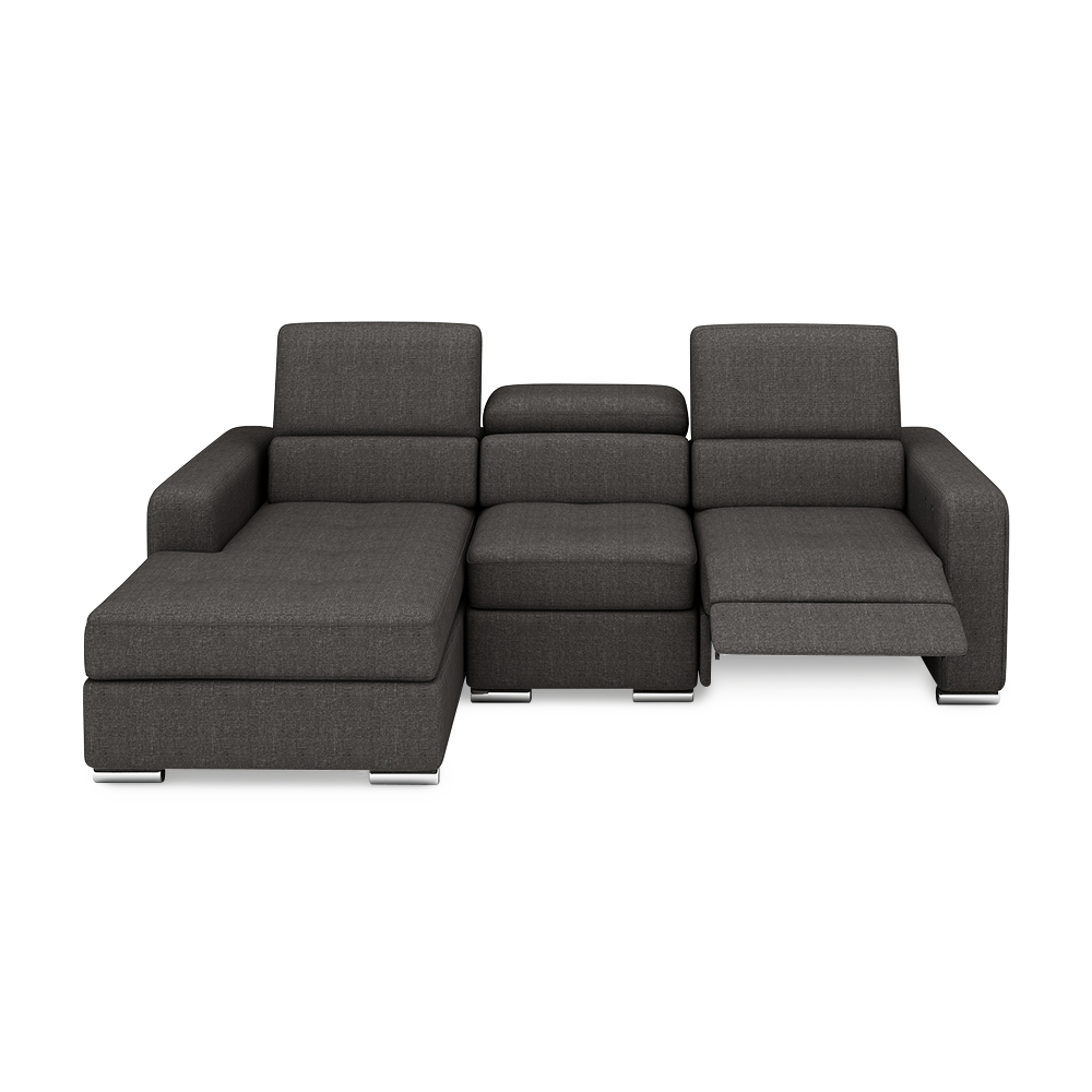 KELBY – Modular Leather Sofa with Extendable Seat & Motorised Incliner (L-Shaped)