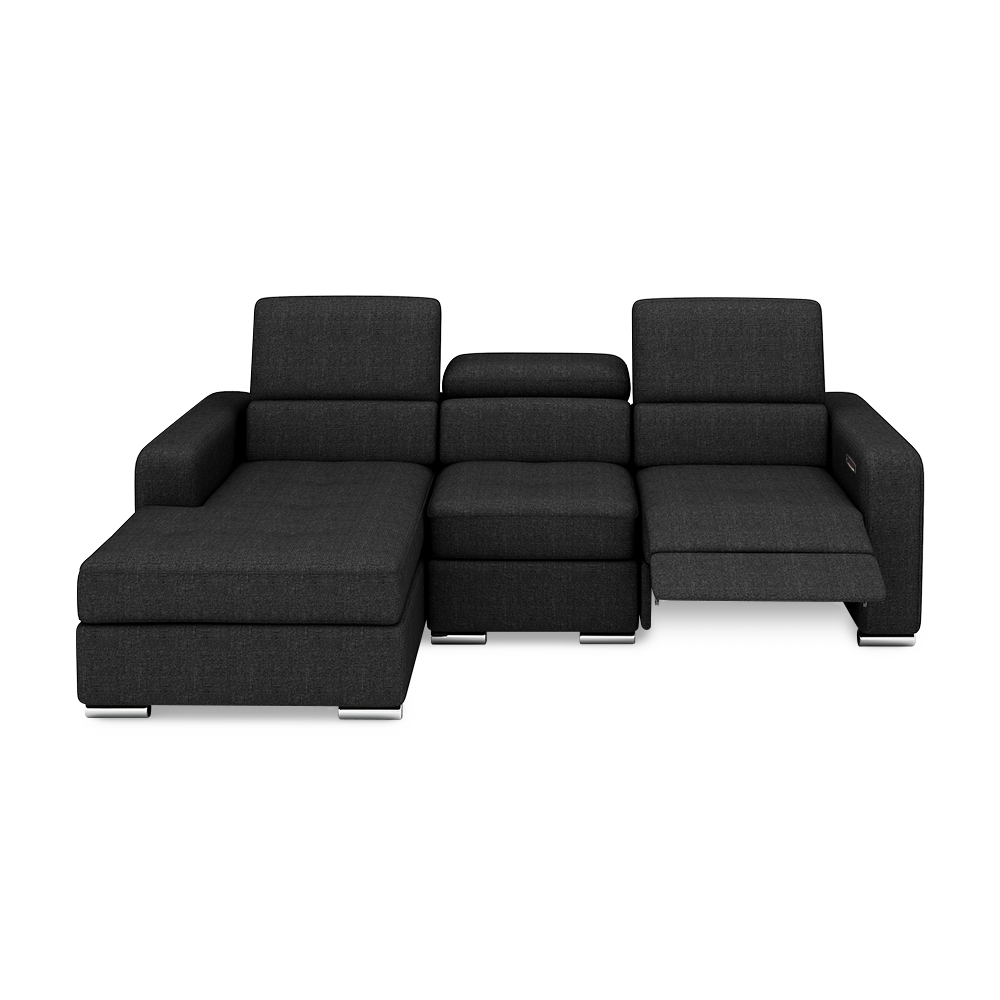 KELBY – Modular Leather Sofa with Extendable Seat & Motorised Incliner (L-Shaped)