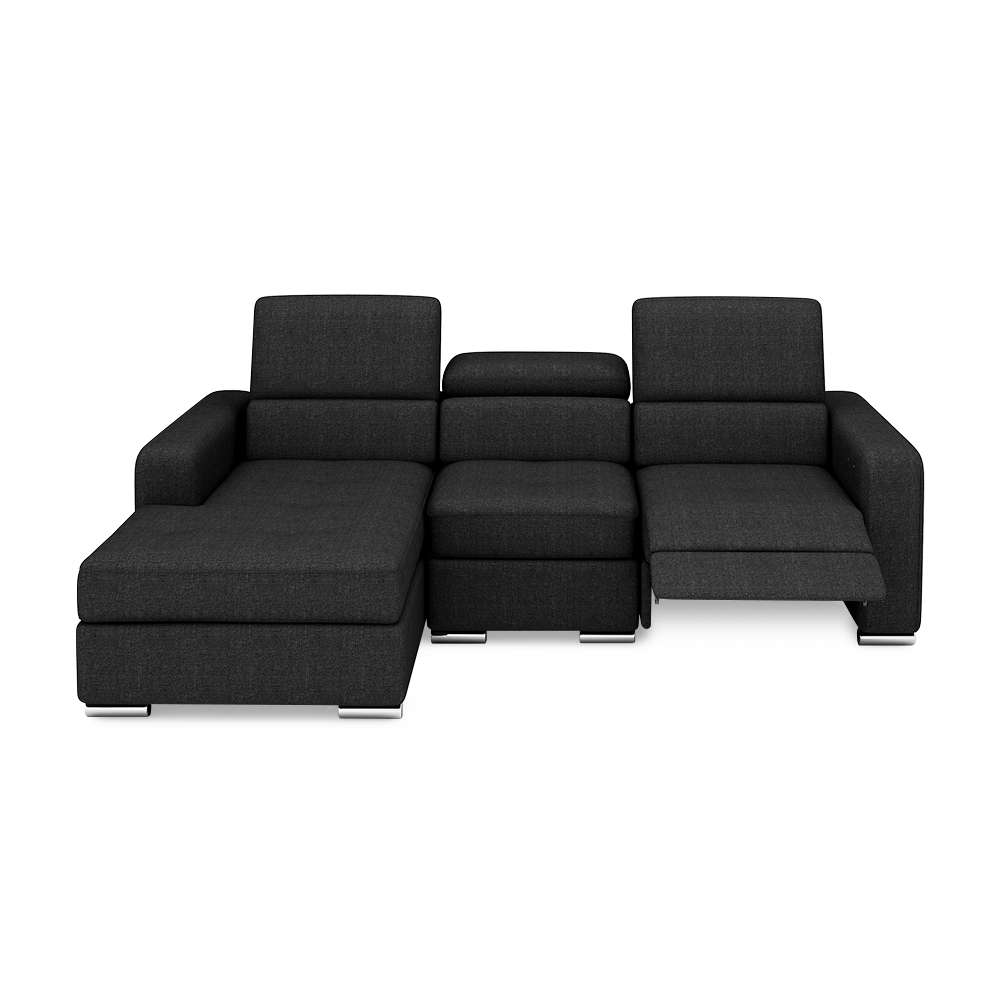KELBY – Modular Leather Sofa with Extendable Seat & Motorised Incliner (L-Shaped)