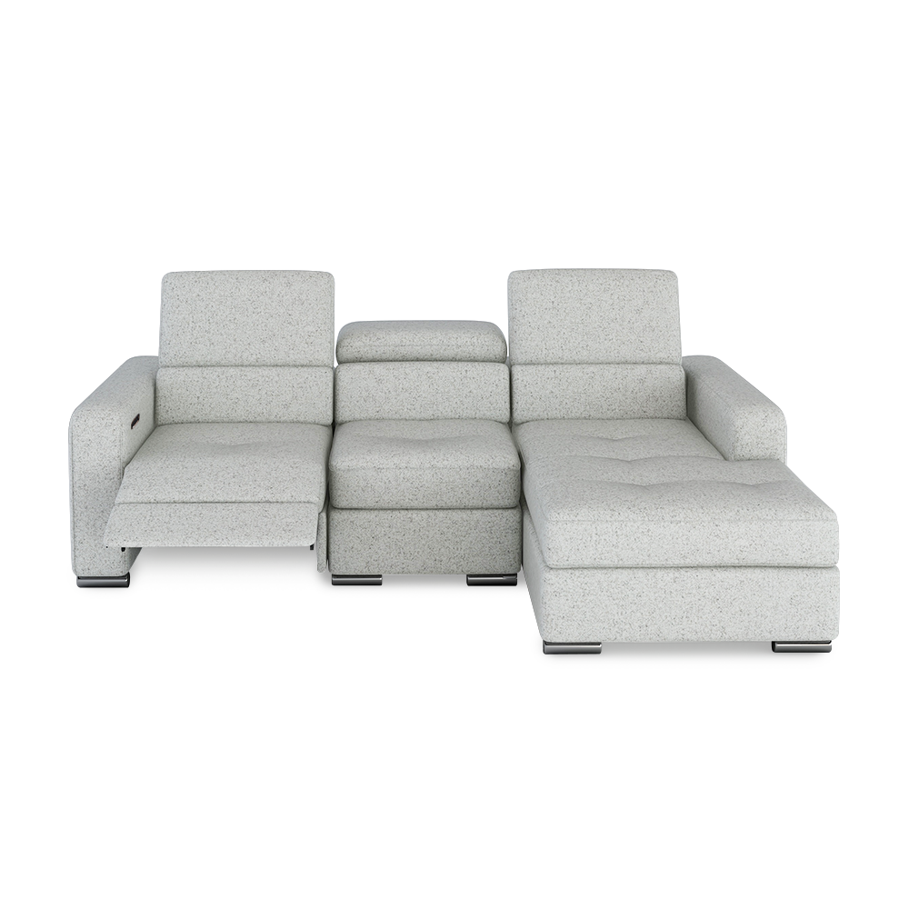 KELBY – Modular Leather Sofa with Extendable Seat & Motorised Incliner (L-Shaped)
