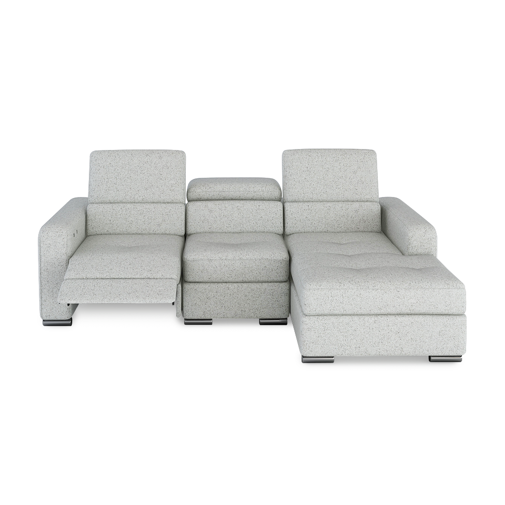 KELBY – Modular Leather Sofa with Extendable Seat & Motorised Incliner (L-Shaped)