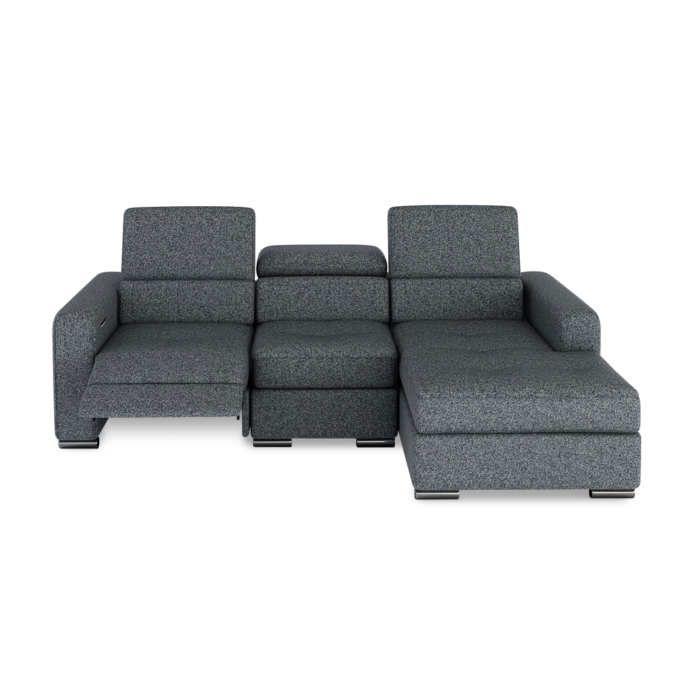 KELBY – Modular Leather Sofa with Extendable Seat & Motorised Incliner (L-Shaped)