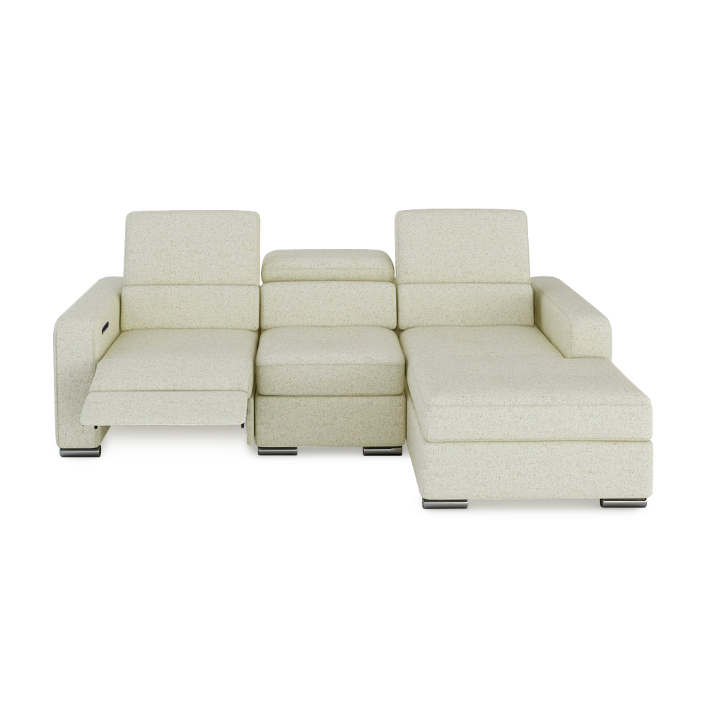 KELBY – Modular Leather Sofa with Extendable Seat & Motorised Incliner (L-Shaped)