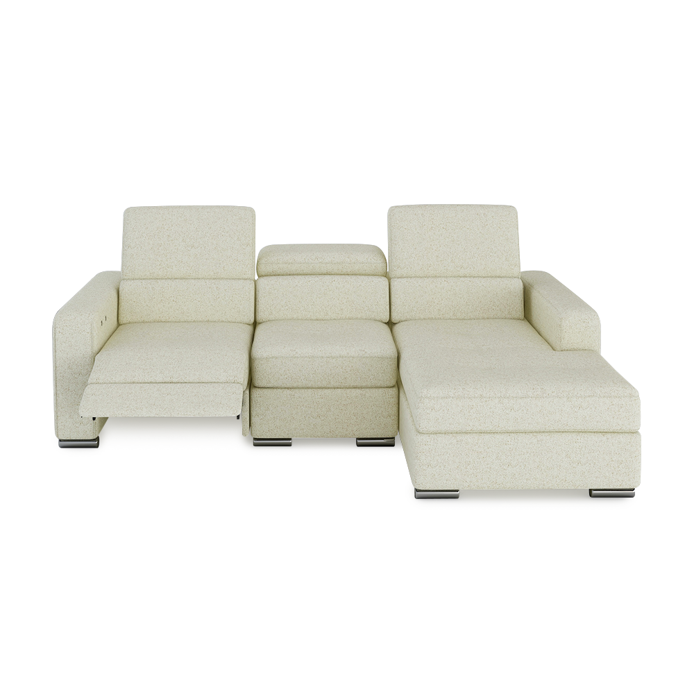 KELBY – Modular Leather Sofa with Extendable Seat & Motorised Incliner (L-Shaped)