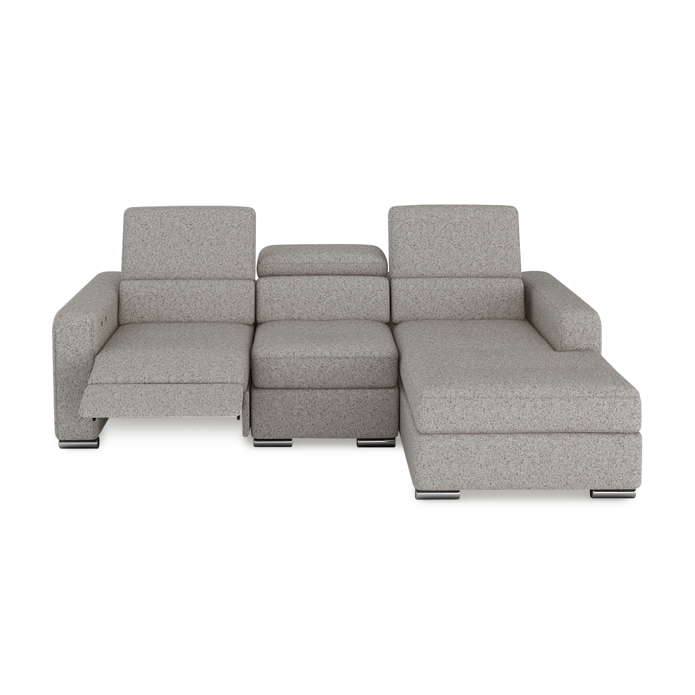 KELBY – Modular Leather Sofa with Extendable Seat & Motorised Incliner (L-Shaped)