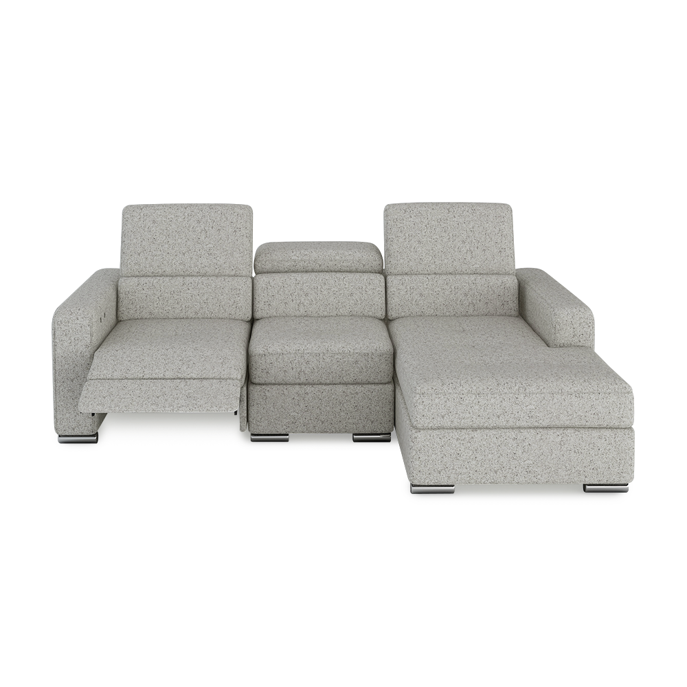 KELBY – Modular Leather Sofa with Extendable Seat & Motorised Incliner (L-Shaped)