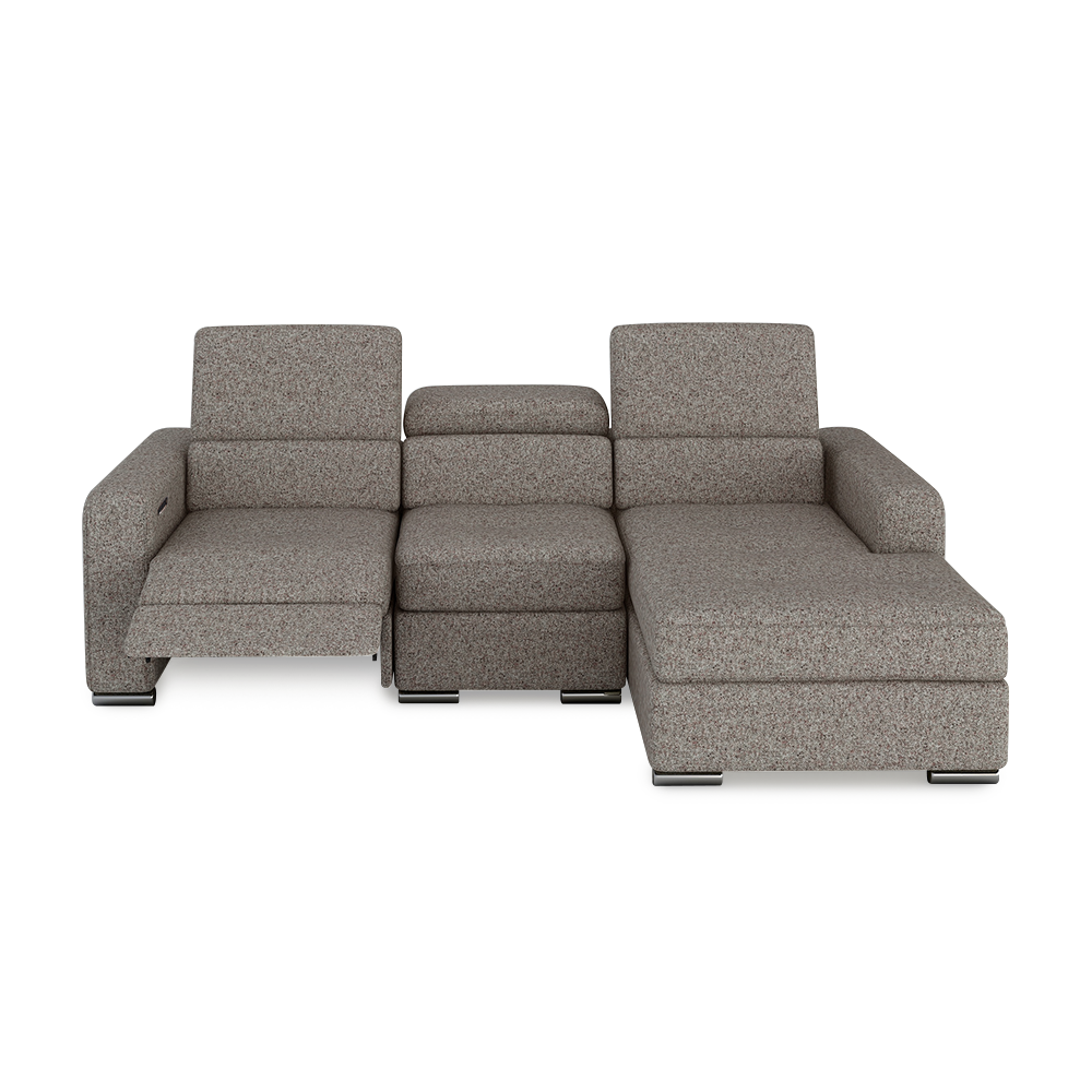 KELBY – Modular Leather Sofa with Extendable Seat & Motorised Incliner (L-Shaped)