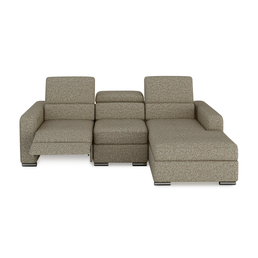 KELBY – Modular Leather Sofa with Extendable Seat & Motorised Incliner (L-Shaped)