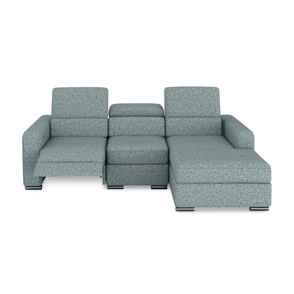 KELBY – Modular Leather Sofa with Extendable Seat & Motorised Incliner (L-Shaped)
