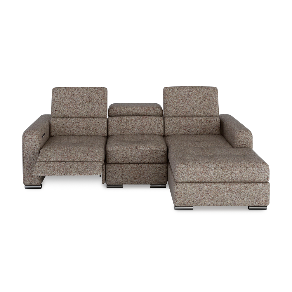 KELBY – Modular Leather Sofa with Extendable Seat & Motorised Incliner (L-Shaped)