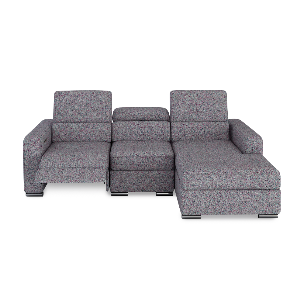 KELBY – Modular Leather Sofa with Extendable Seat & Motorised Incliner (L-Shaped)