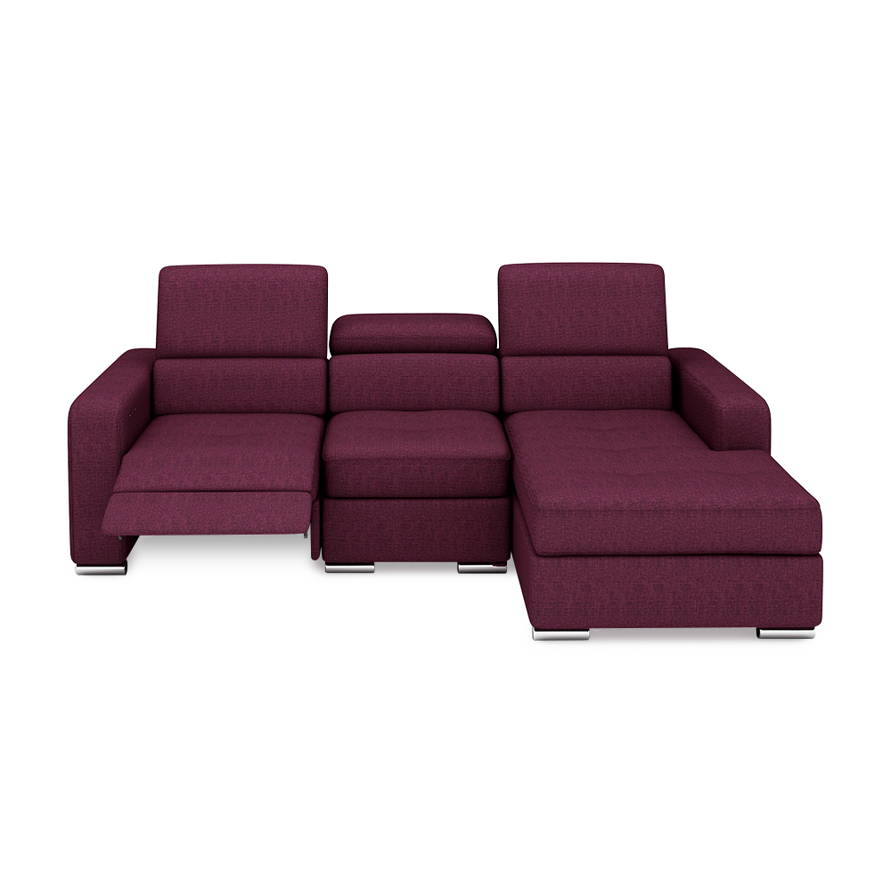 KELBY – Modular Leather Sofa with Extendable Seat & Motorised Incliner (L-Shaped)