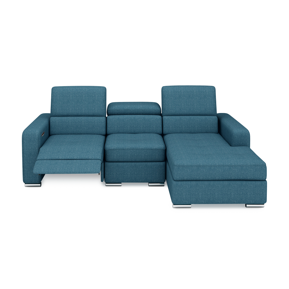 KELBY – Modular Leather Sofa with Extendable Seat & Motorised Incliner (L-Shaped)