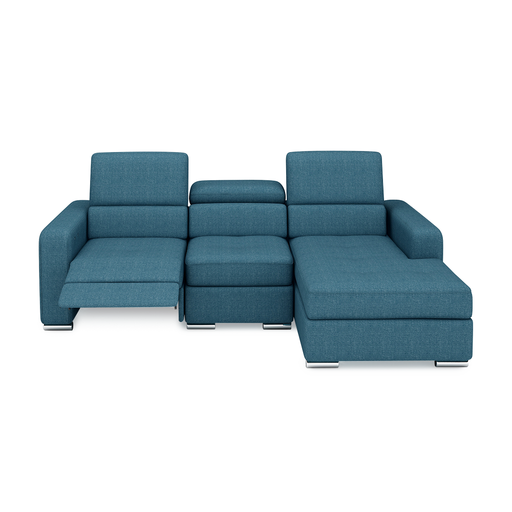 KELBY – Modular Leather Sofa with Extendable Seat & Motorised Incliner (L-Shaped)
