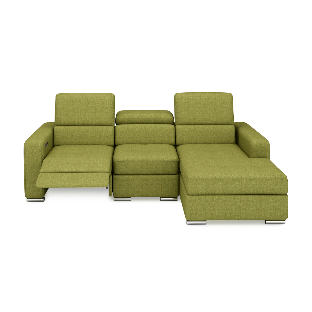 KELBY – Modular Leather Sofa with Extendable Seat & Motorised Incliner (L-Shaped)