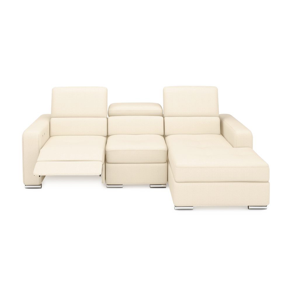 KELBY – Modular Leather Sofa with Extendable Seat & Motorised Incliner (L-Shaped)